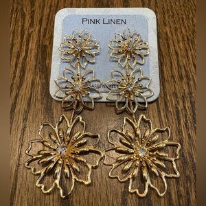Dangle Flower Statement Earrings